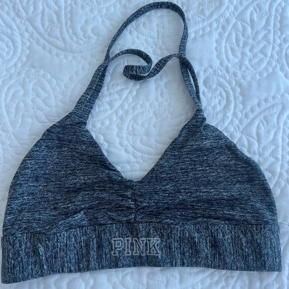 VS pink halter sports bra🩶
